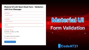 Material UI with React Hook Form – Validation with Error Messages
